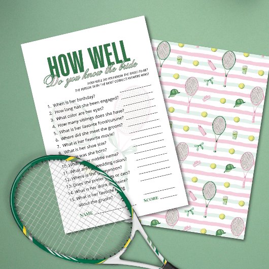 How Well Do You Know the Bride Tennis Bridal Game 