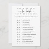 How Well Does the Bride Know Her Groom Game 招待状 (正面)