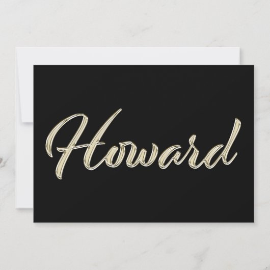 Howard Name white gold Handwriting Karte カード (正面)