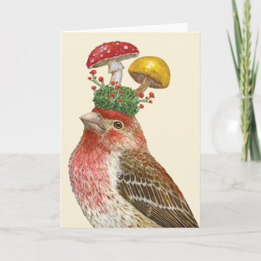 Howard with Mushrooms Folded Greeting Card カード (正面)