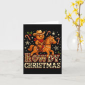 Howdy Christmas Cowboy Gingerbread Design  カード (黄色い花)