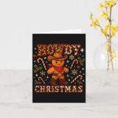 Howdy Christmas Cowboy Gingerbread Design  カード (黄色い花)
