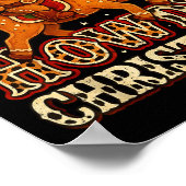 Howdy Christmas Cowboy Gingerbread Design  ポスター (角)