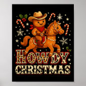 Howdy Christmas Cowboy Gingerbread Design  ポスター (正面)