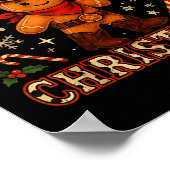 Howdy Christmas Cowboy Gingerbread Design ポスター (角)