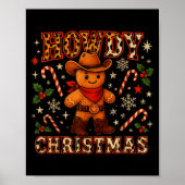 Howdy Christmas Cowboy Gingerbread Design ポスター (正面)