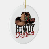 Howdy Christmas Cowboy Hat – Western Holiday Decor セラミックオーナメント (右)