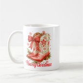 Howdy Christmas Family Pajamas Coquette Bow Cowgir コーヒーマグカップ (左)