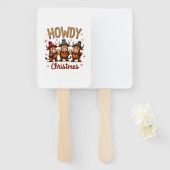 Howdy Christmas Funny Highland Cow Xmas Cows Lover ハンドファン (正面&裏面)