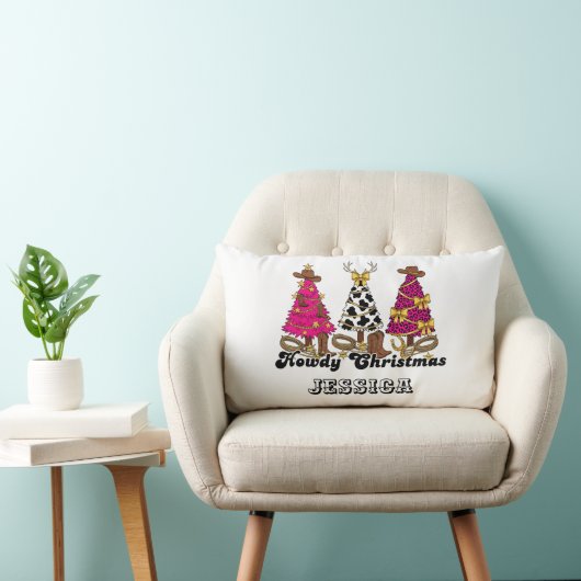 Howdy Christmas Pillow – Custom Western Decor ランバークッション (椅子)