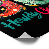 Howdy Christmas Xmas Cowboy Boots Western Pajamas  ポスター (角)