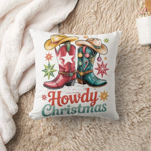 howdy cowboy boots hat west クッション (ブランケット)