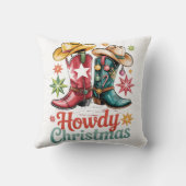 howdy cowboy boots hat west クッション (裏面)