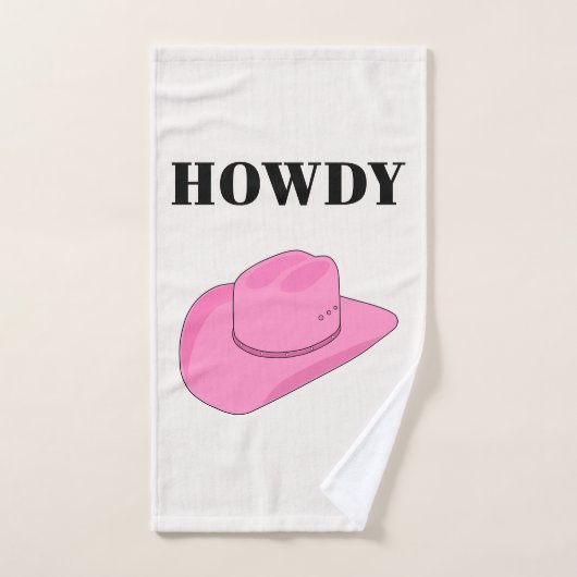 Howdy Cowboy Hat Pink バスタオルセット (ハンドタオル)