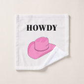 Howdy Cowboy Hat Pink バスタオルセット (ウォッシュタオル)
