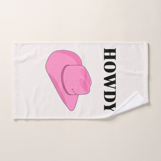 Howdy Cowboy Hat Pink バスタオルセット (ハンドタオル)