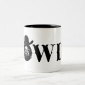 Howdy Cowboy Raccoon Western Funny Welcome ツートーンマグカップ (中央)