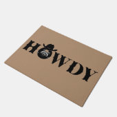 Howdy Cowboy Raccoon Western Funny Welcome Mat ドアマット (アングル)