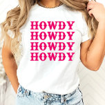 Howdy Cowgirl Disco Last Rodeo Bachelorette Tシャツ<br><div class="desc">A fun cowgirl design with hot pink and light pink detail</div>