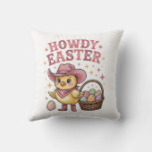 Howdy Easter Chick Cute Egg Hunt Spring Farm クッション (裏面)