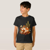 Howdy Fall Pumpkin Retro Western Cowboy Cow Hallow Tシャツ (正面フル)