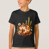 Howdy Fall Pumpkin Retro Western Cowboy Cow Hallow Tシャツ (正面)