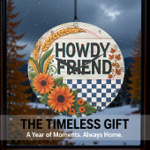 Howdy Friend Sunflower Harvest ラージ壁時計