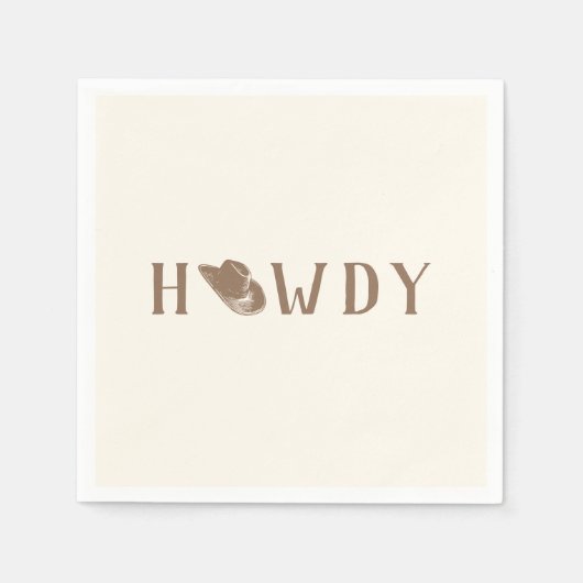 Howdy Hat My First Rodeo Birthday Neutral Party スタンダードカクテルナプキン (正面)