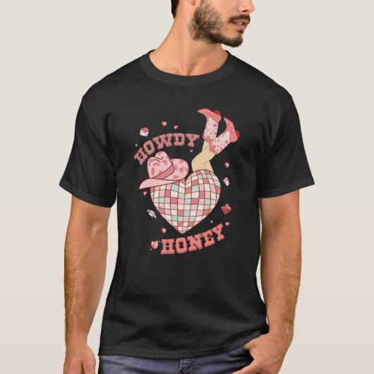 Howdy Honey Howdy Valentines Day Heart Disco Ball  Tシャツ (正面)