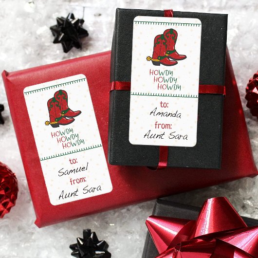 HOwdy HOwdyクリスマスカウボーイブーツギフトラベル ラベル