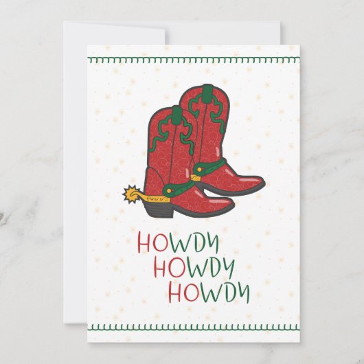 HOwdy HOwdyクリスマスカウボーイブーツ写真 シーズンカード (正面)