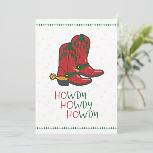 HOwdy HOwdyクリスマスカウボーイブーツ写真 シーズンカード (スタンド正面)