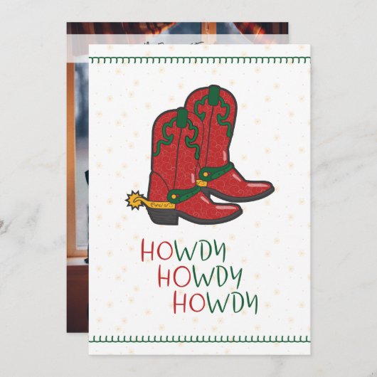 HOwdy HOwdyクリスマスカウボーイブーツ写真 シーズンカード (正面/裏面)