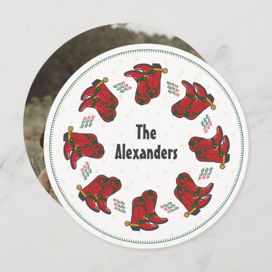 HOwdy HOwdyクリスマスカウボーイブーツ シーズンカード (正面/裏面)