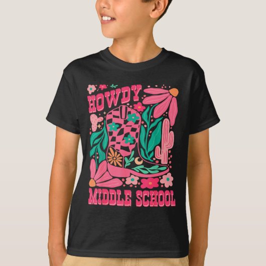 Howdy Middle School Western Girl Country Rodeo Nk  Tシャツ (正面)