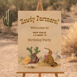 Howdy Partners Wild West Welcome Sign ポスター