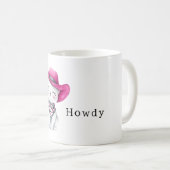 Howdy Pink Cowgirl Cat with a Hat コーヒーマグカップ (正面右)
