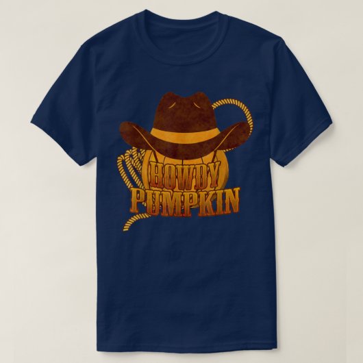 Howdy Pumpkin Fall Autumn Halloween Country Wester Tシャツ (デザイン正面)