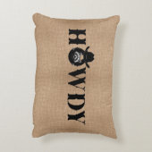 Howdy Raccoon Cowboy Hat Rustic アクセントクッション (裏面(縦))