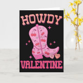 Howdy Valentine Disco Boots Coquette Bow Groovy We カード (黄色い花)