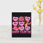 Howdy Valentine Western Cowgirl Hearts Candy Women カード (黄色い花)