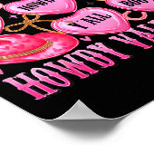 Howdy Valentine Western Cowgirl Hearts Candy Women ポスター (角)