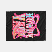 Howdy Yall Cowboy Boots Coquette Bow Western Valen フリースブランケット (正面(横))