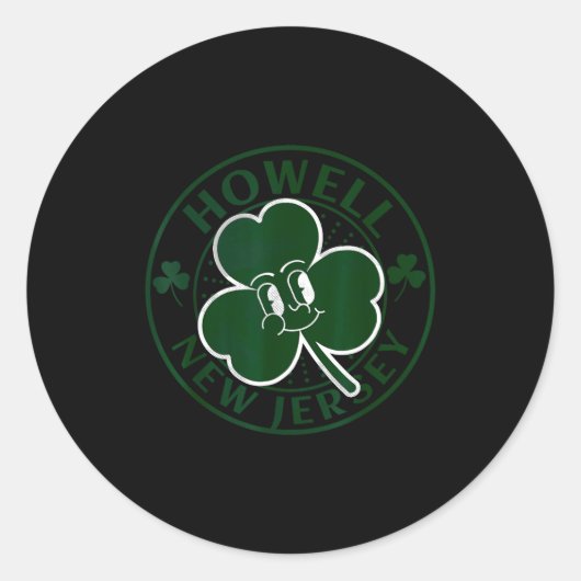 Howell New Jersey Irish Shamrock Nj Retro Souvenir ラウンドシール (正面)