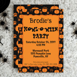 Howl-O-Ween Dog Party Halloween Invitation 招待状