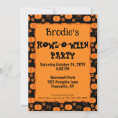 Howl-O-Ween Dog Party Halloween Invitation 招待状 (正面)