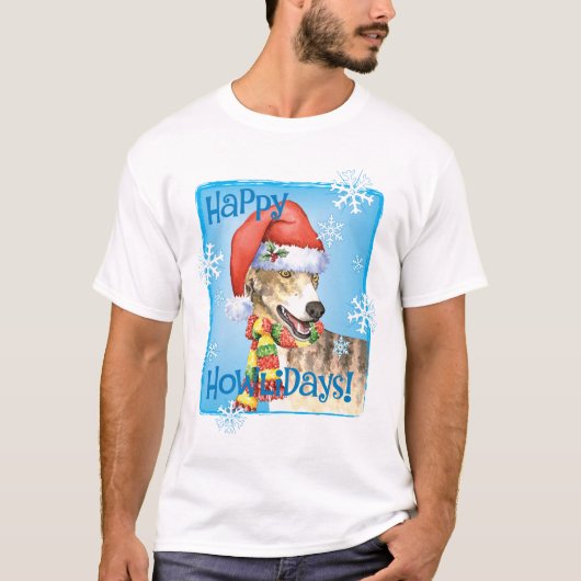 Howlidayの幸せなグレイハウンド Tシャツ (正面)