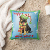 Howlidayの幸せなジャーマン・シェパード クッション (ブランケット)