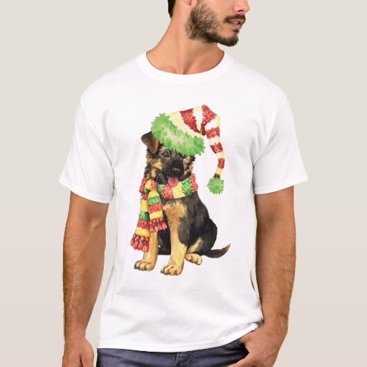 Howlidayの幸せなジャーマン・シェパード Tシャツ (正面)