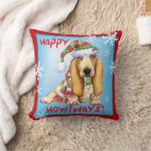 Howlidayの幸せなバセット犬 クッション (ブランケット)